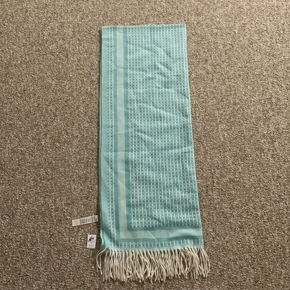 Chicos blue and white patterned scarf. Never worn